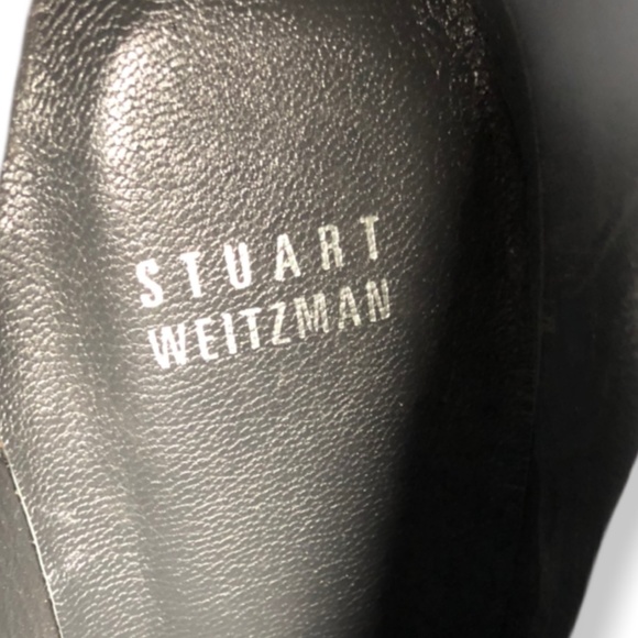 Black Suede Stuart Weitzman Wedge Boots 10M - Picture 7 of 8
